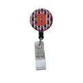 Carolines Treasures Letter D Football Orange, Blue and White Retractable Badge Reel CJ1066-DBR